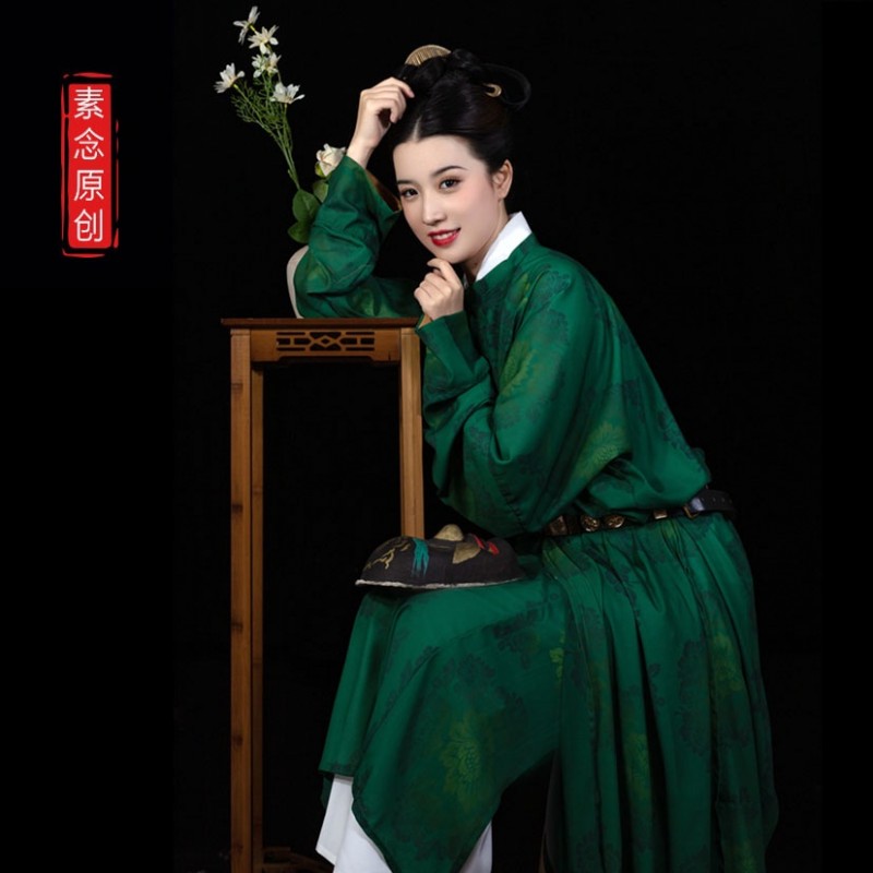 Chinese Tang Round Neck Robes Traditional Hanfu Spring Autumn Hanfu