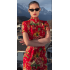 Retro Chinese style Dongbeidahua: gown, cheongsam, suspenders, short sleeves, skirt