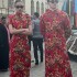 Retro Chinese style Dongbeidahua: gown, cheongsam, suspenders, short sleeves, skirt