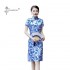 Traditional Chinese Cheongsam Mini Dresses Female Oriental Bride Wedding Qipao Dresses Retro Slim Evening Party Gown