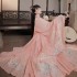 Chinese Tradition Women Pink Hanfu Wedding Embroidery Set Stage Performance Long Sleeve Dance Novelty Hem 6m Cosplay Costumes