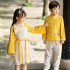 Chinese Lovely Boys Cotton Tang Suit Children Embroidery Traditional Perform Costumes Girls Ancient Hanfu