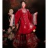 Chinese Traditional Dresses Hanfu Dresses Set Women Ming Dynasty Stand-up Collar Gown Red Wedding Embroidery Horse Face Skirt