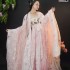 Chinese Traditional Skirt Hanfu Suit for Women Song Dynasty Pink Exquisite Butterfly Embroidered Dresses Bronzing Robe