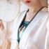 Chinese Satin Jacquard Long Sleeve Hanfu Top Cardigan For Women Improved Jacket Han Dynasty Princess Costumes