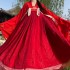 Chinese Red Hanfu for Women Summer Tang Dynasty Oriental Fairy Princess Folk Dance 3PCS Dresses Costumes