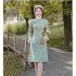 Chinese Retro Modified Embroidered Woolen Cheongsam