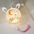 Chinese rabbit lantern girl hanfu tassel accessories ancient flower lamp halloween gift