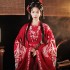 Chinese Traditioanl Red Hanfu Women Wedding Elegant Fairy Folk Dance Costumes Embroidery Stage Performance Retro Dresses Robe