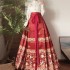 Horse Face Skirt Women Pleats Red Blue Black Beige Skirt White Black Top 2PCS Hanfu Sets Plus Size