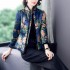 national flower print chinese padded jacket women oriental traditional vintage chinese hanfu coat ethnic tang suit