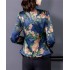 national flower print chinese padded jacket women oriental traditional vintage chinese hanfu coat ethnic tang suit