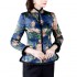 national flower print chinese padded jacket women oriental traditional vintage chinese hanfu coat ethnic tang suit