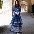 traditional cheongsam chinese vintage denim Dresses national flower embroidery Dresses elegant folk Dresses feminino streetwear