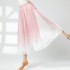 2 Layers Gradient Dance Pant Loose Wide Leg Chiffon Trousers Flowy Skirt Hanfu Modern Chinese Dancing Practice Clothes