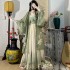 3PCS Set Chinese Fashion Hanfu Dresses Tea Green Flowing Dresses Chinese Ancient Women Embroidery Dresses Costumes For Shooting Graduat