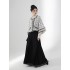 Original Ming Uniform Square Neck Half arm Han Element Stand Up Collar Chinese Horse Face Skirt Costume