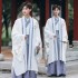 Chinese ancient Costumes hanfu male cosplay Costumes blue big yards of Chinese classical song dynasty scholar robes Chinese clothe