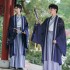 Chinese ancient Costumes hanfu male cosplay Costumes blue big yards of Chinese classical song dynasty scholar robes Chinese clothe