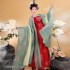 2 Pcs Ancient Chinese Hanfu Women Fairy Cosplay Costumes Dance Dresses Party Outfit Tang Dynasty Red Dresses Sets