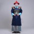 Ancient Military Official Civil Uniform Qing Dynasty Ancient Clothes Men's Cheongsam Sent Hat Buddha Beads Shawl